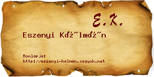 Eszenyi Kálmán névjegykártya